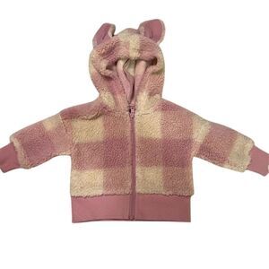 Tea Collection Baby Hoodie Pink Bunny Ears 3-6 M girls infant Easter spring NWT‎
